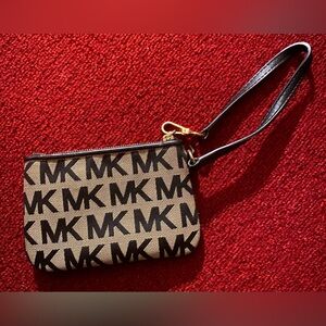 Michael Kors Black and Gold Wristlet
